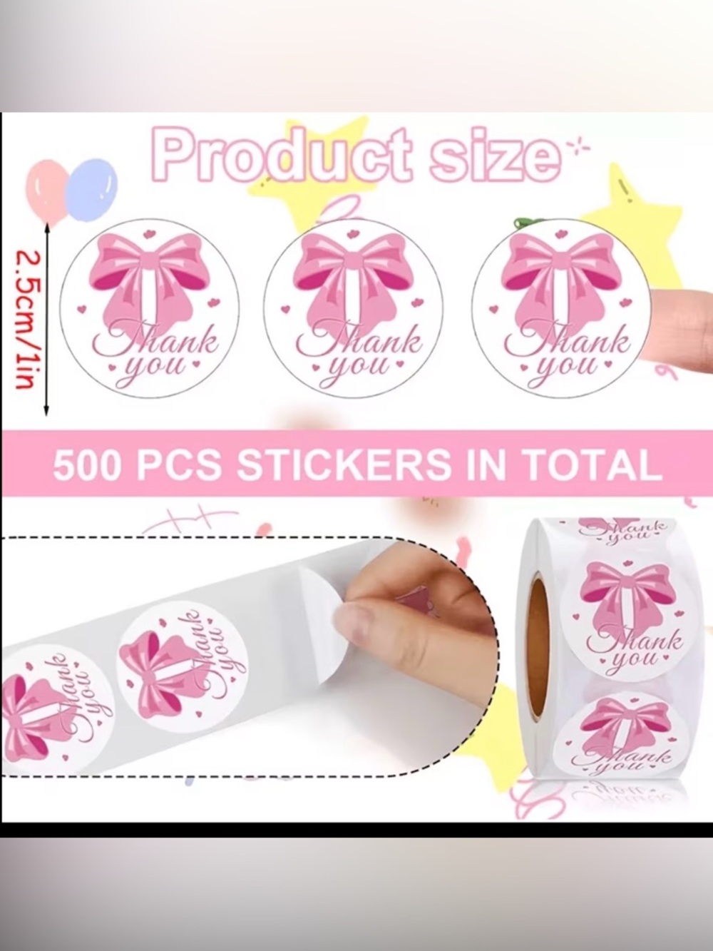 590pcs Shipping Bundle: 30 L Poly Mailers, 30 Cards, 30 Gift Bags & 500 Stickers - Picture 12 of 13